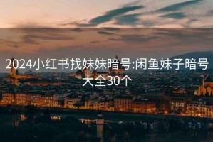 2024小紅書找妹妹暗號:閑魚妹子暗號大全30個