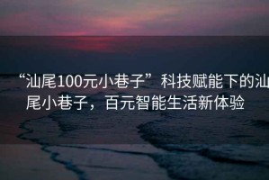 “汕尾100元小巷子”科技賦能下的汕尾小巷子，百元智能生活新體驗(yàn)