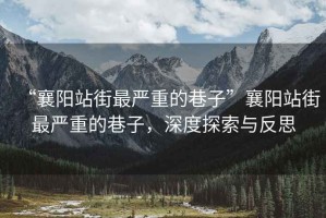 “襄陽站街最嚴(yán)重的巷子”襄陽站街最嚴(yán)重的巷子，深度探索與反思