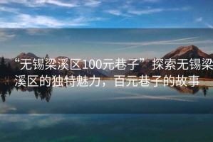 “無(wú)錫梁溪區(qū)100元巷子”探索無(wú)錫梁溪區(qū)的獨(dú)特魅力，百元巷子的故事