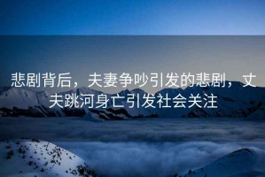 悲劇背后，夫妻爭吵引發(fā)的悲劇，丈夫跳河身亡引發(fā)社會關(guān)注
