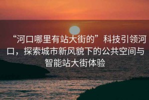 “河口哪里有站大街的”科技引領(lǐng)河口，探索城市新風貌下的公共空間與智能站大街體驗