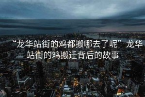 “龍華站街的雞都搬哪去了呢”龍華站街的雞搬遷背后的故事