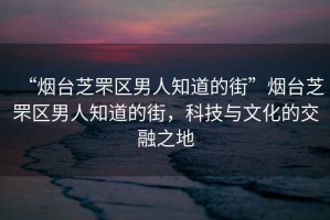 “煙臺(tái)芝罘區(qū)男人知道的街”煙臺(tái)芝罘區(qū)男人知道的街，科技與文化的交融之地