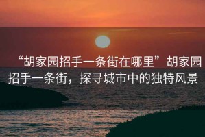 “胡家園招手一條街在哪里”胡家園招手一條街，探尋城市中的獨(dú)特風(fēng)景