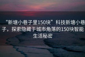“新塘小巷子里150塊”科技新塘小巷子，探索隱藏于城市角落的150塊智能生活秘密