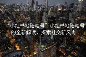 “小紅書(shū)地陪暗號(hào)”小紅書(shū)地陪暗號(hào)的全新解讀，探索社交新風(fēng)尚