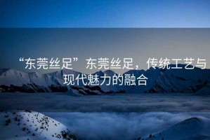 “東莞絲足”東莞絲足，傳統(tǒng)工藝與現(xiàn)代魅力的融合