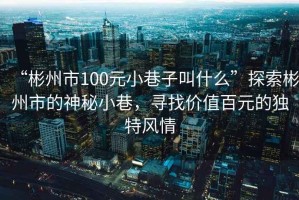“彬州市100元小巷子叫什么”探索彬州市的神秘小巷，尋找價(jià)值百元的獨(dú)特風(fēng)情