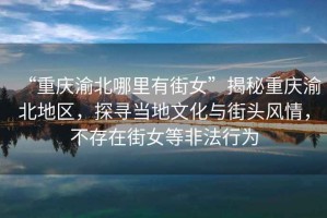 “重慶渝北哪里有街女”揭秘重慶渝北地區(qū)，探尋當(dāng)?shù)匚幕c街頭風(fēng)情，不存在街女等非法行為