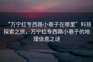 “萬寧紅專西路小巷子在哪里”科技探索之旅，萬寧紅專西路小巷子的地理信息之謎