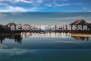 “合肥300元快餐”合肥快餐新風(fēng)尚，探索300元快餐的魅力