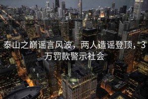 泰山之巔謠言風(fēng)波，兩人造謠登頂，3萬罰款警示社會(huì)