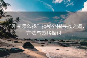 “外圍怎么找”揭秘外圍尋找之道，方法與策略探討