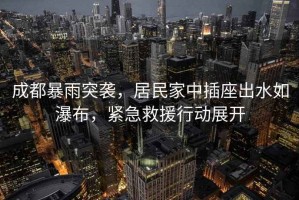 成都暴雨突襲，居民家中插座出水如瀑布，緊急救援行動展開