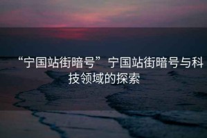 “寧國(guó)站街暗號(hào)”寧國(guó)站街暗號(hào)與科技領(lǐng)域的探索