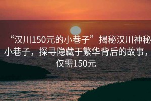“漢川150元的小巷子”揭秘漢川神秘小巷子，探尋隱藏于繁華背后的故事，僅需150元