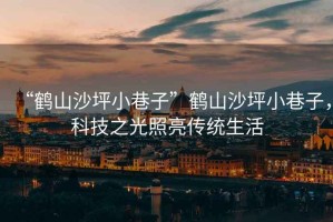 “鶴山沙坪小巷子”鶴山沙坪小巷子，科技之光照亮傳統(tǒng)生活