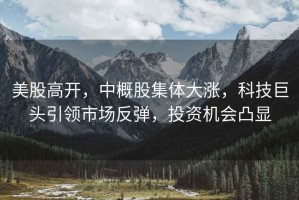 美股高開(kāi)，中概股集體大漲，科技巨頭引領(lǐng)市場(chǎng)反彈，投資機(jī)會(huì)凸顯