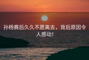 孫楊賽后久久不愿離去，背后原因令人感動！