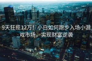 9天狂攬12萬(wàn)！小白如何跑步入場(chǎng)小游戲市場(chǎng)，實(shí)現(xiàn)財(cái)富逆襲