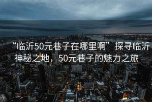 “臨沂50元巷子在哪里啊”探尋臨沂神秘之地，50元巷子的魅力之旅