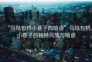 “馬陸包橋小巷子的暗語(yǔ)”馬陸包橋小巷子的獨(dú)特風(fēng)情與暗語(yǔ)