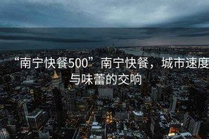 “南寧快餐500”南寧快餐，城市速度與味蕾的交響