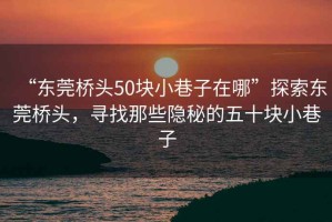 “東莞橋頭50塊小巷子在哪”探索東莞橋頭，尋找那些隱秘的五十塊小巷子