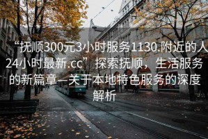 “撫順300元3小時服務1130.附近的人24小時最新.cc”探索撫順，生活服務的新篇章—關于本地特色服務的深度解析