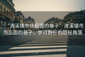 “清溪鎮(zhèn)市場后面的巷子”清溪鎮(zhèn)市場后面的巷子，歲月靜好的隱秘角落