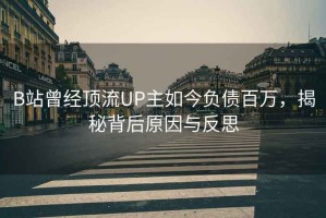 B站曾經(jīng)頂流UP主如今負債百萬，揭秘背后原因與反思