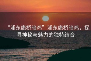 “浦東康橋暗雞”浦東康橋暗雞，探尋神秘與魅力的獨特結(jié)合