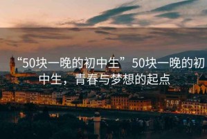 “50塊一晚的初中生”50塊一晚的初中生，青春與夢想的起點