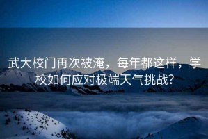 武大校門再次被淹，每年都這樣，學(xué)校如何應(yīng)對極端天氣挑戰(zhàn)？