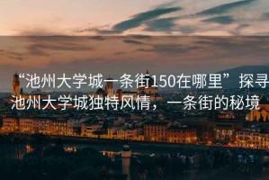 “池州大學城一條街150在哪里”探尋池州大學城獨特風情，一條街的秘境
