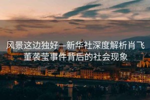 風(fēng)景這邊獨(dú)好—新華社深度解析肖飛董襲瑩事件背后的社會(huì)現(xiàn)象