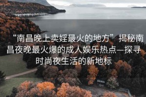 “南昌晚上賣婬最火的地方”揭秘南昌夜晚最火爆的成人娛樂熱點(diǎn)—探尋時尚夜生活的新地標(biāo)