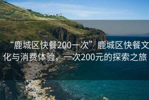 “鹿城區(qū)快餐200一次”鹿城區(qū)快餐文化與消費體驗，一次200元的探索之旅