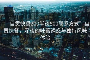 “自貢快餐200半夜500聯(lián)系方式”自貢快餐，深夜的味蕾誘惑與獨特風味體驗