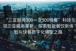 “三亞服務(wù)300一次500快餐”科技引領(lǐng)三亞服務(wù)革新，探索智能餐飲新體驗與快餐數(shù)字化轉(zhuǎn)型之路
