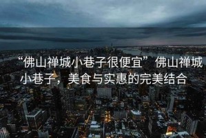 “佛山禪城小巷子很便宜”佛山禪城小巷子，美食與實(shí)惠的完美結(jié)合