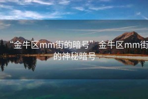 “金牛區(qū)mm街的暗號”金牛區(qū)mm街的神秘暗號