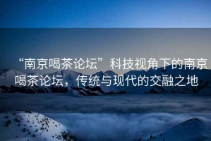“南京喝茶論壇”科技視角下的南京喝茶論壇，傳統(tǒng)與現(xiàn)代的交融之地