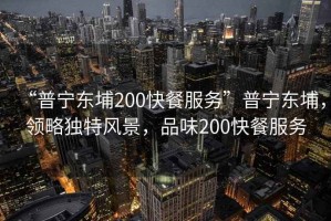 “普寧東埔200快餐服務(wù)”普寧東埔，領(lǐng)略獨特風(fēng)景，品味200快餐服務(wù)