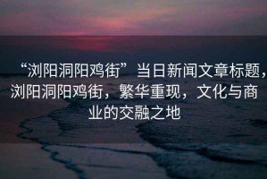 “瀏陽(yáng)洞陽(yáng)雞街”當(dāng)日新聞文章標(biāo)題，瀏陽(yáng)洞陽(yáng)雞街，繁華重現(xiàn)，文化與商業(yè)的交融之地