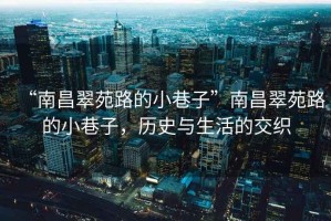 “南昌翠苑路的小巷子”南昌翠苑路的小巷子，歷史與生活的交織
