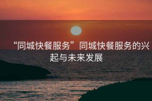 “同城快餐服務(wù)”同城快餐服務(wù)的興起與未來發(fā)展