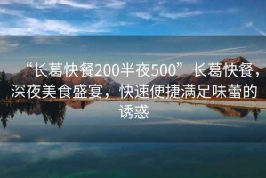 “長葛快餐200半夜500”長葛快餐，深夜美食盛宴，快速便捷滿足味蕾的誘惑