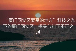 “廈門同安區(qū)耍歪的地方”科技之光下的廈門同安區(qū)，探尋與糾正不正之風(fēng)